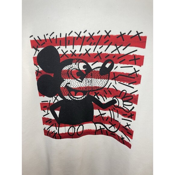 Uniqlo Disney Mickey Mouse x Keith Haring Artwork Pullover White Sweatshirt XXS - Picture 4 of 6